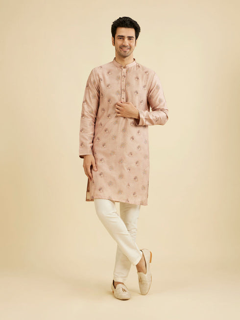 Manyavar Dusty Pink Celebration Kurta Jacket Set