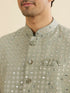 Manyavar Emerald Radiance Kurta Jacket Set
