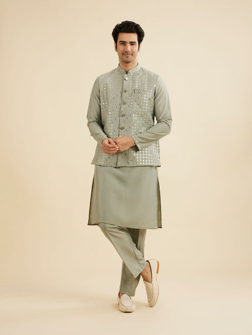 Manyavar Emerald Radiance Kurta Jacket Set
