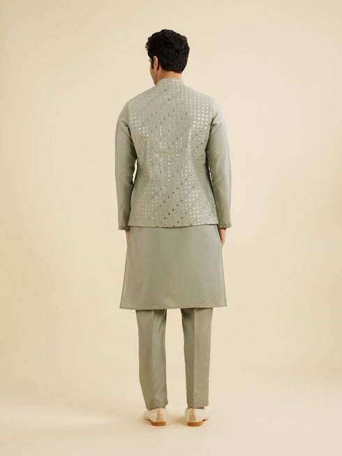 Manyavar Emerald Radiance Kurta Jacket Set