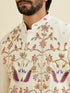 Manyavar Costal Cream Elegance Kurta Jacket Set