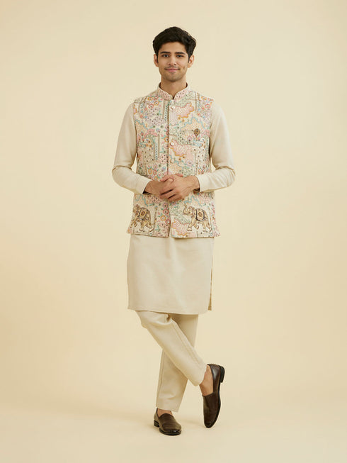 Manyavar Natural Elegance Jacket Set