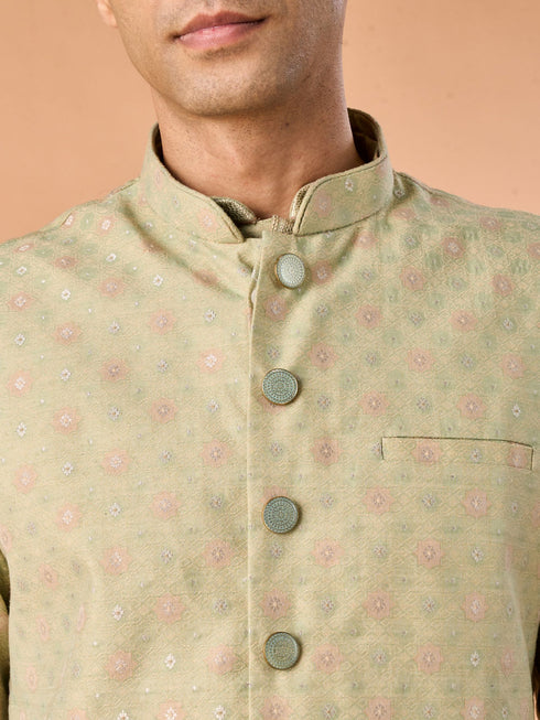 Manyavar Verdant Elegance Kurta Jacket Set