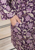 Miravan Womens Pure Cotton Floral Printed Long Sleeves Purple V Neck Playsuit