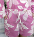 Miravan Womens Pure Cotton Floral Printed Pink V Neck Waist Tie Up Playsuit