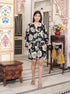 Miravan Womens Pure Cotton Black V Neck Tie Ups Floral Printed Casual Jumpsuit