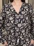 Miravan Womens Pure Cotton Black Long Sleeve Floral Printed Stylish Jumpsuit