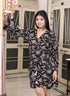 Miravan Womens Multi Pure Cotton Floral Printed V Neck Long Sleeves Jumpsuit