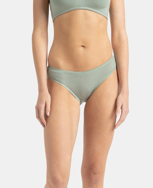Jockey Medium Coverage Tencel Lyocell Mid Waist Bikini With Concealed Waistband | Iceberg Green
