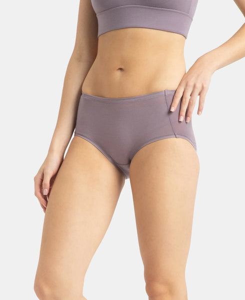 Jockey Full Coverage Tencel Lyocell Mid Waist Full Brief With Concealed Waistband | Minimal Grey
