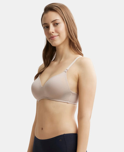 Jockey Wirefree Padded Tencel Lyocell Stretch Full Coverage Multiway T-Shirt Bra with Adjustable Straps - Mushroom