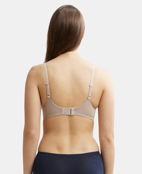 Jockey Wirefree Padded Tencel Lyocell Stretch Full Coverage Multiway T-Shirt Bra with Adjustable Straps - Mushroom