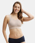 Jockey Wirefree Padded Tencel Lyocell Stretch Full Coverage Lounge Bra with Stay Fresh Properties and Removable Pads - Mushroom