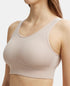 Jockey Wirefree Padded Tencel Lyocell Stretch Full Coverage Lounge Bra with Stay Fresh Properties and Removable Pads - Mushroom