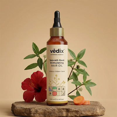 Vedix Jeevath Hair Oil With Hibiscus & Bhringraj