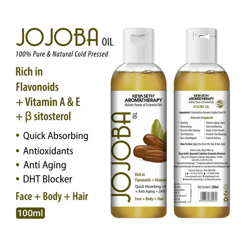 Keya Seth Aromatherapy Jojoba Oil for Face, Body & Hair Moisturizing