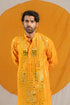 Kzari Luxe Granola Glass Mirror Raw Silk Kurta