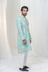 Kzari Firozi Gulzar Chanderi Silk Checks Batik Kurta