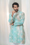 Kzari Firozi Gulzar Chanderi Silk Checks Batik Kurta