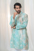 Kzari Firozi Gulzar Chanderi Silk Checks Batik Kurta
