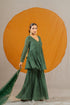 Kzari Jade Bhandhani Georgette Sharara Kurta with Dupatta