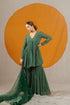 Kzari Jade Bhandhani Georgette Sharara Kurta with Dupatta