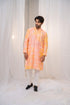 Kzari Kesari Peach Batik Star Chanderi Silk Kurta
