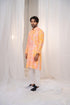 Kzari Kesari Peach Batik Star Chanderi Silk Kurta