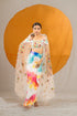Kzari Splashy Draped Skirt with Crop Top and Net Shrug Dupatta