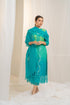 Kzari Shaded Hara Hara Kurta Set with Silk Pants and Organza Embroidery