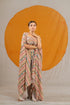 Kzari Printed Veil Indowestern Ensemble with Silk Pant, Crop Top, and Shrug