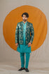 Kzari Emerald Sequin Jodhpuri with Lucknowi Embroidery and Silk Pants
