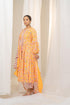 Kzari Yellow Floral Printed Anarkali Suit with Exquisite Border - Pant and Dupatta Included