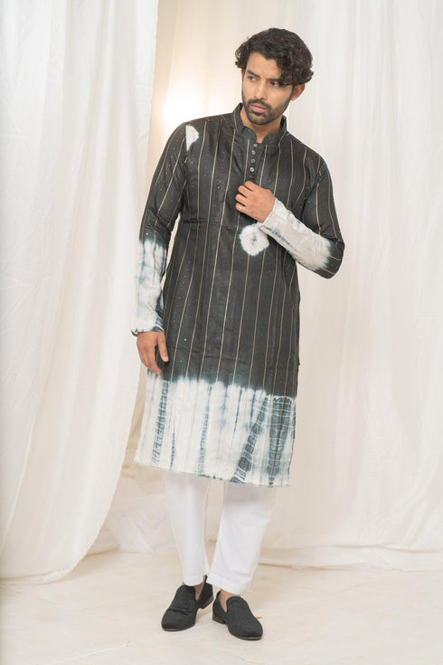 Kzari Black Mirror intricate Kurta