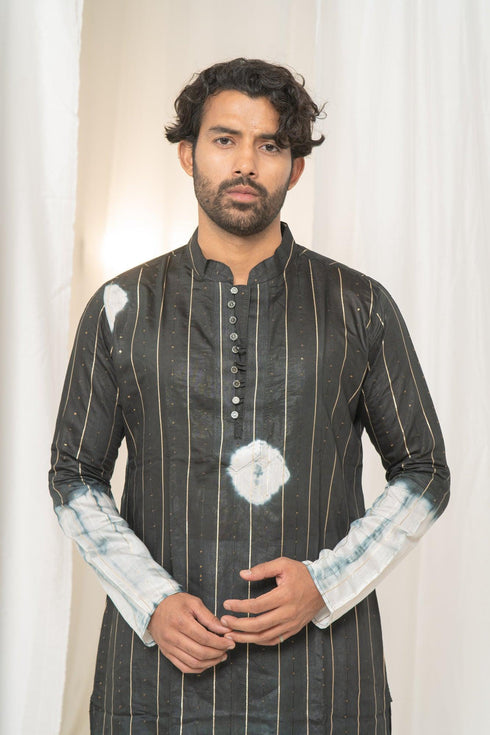 Kzari Black Mirror intricate Kurta