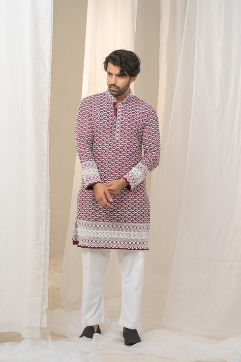 Kzari Majestic Mahal Chand Sequence Rayon Kurta