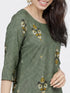 Vasthrlay Women Ketch Women Olive Printed Straight Kurtas