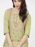 Vasthrlay Women Ketch Women Green Printed Straight Kurtas