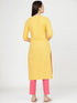 Vasthrlay Women Ketch Women Yellow Printed Straight Kurtas