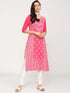 Vasthrlay Women Ketch Women Pink Printed Straight Kurtas