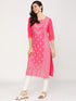 Vasthrlay Women Ketch Women Pink Printed Straight Kurtas