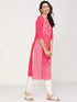 Vasthrlay Women Ketch Women Pink Printed Straight Kurtas