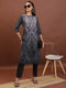 Vasthrlay Women Ketch Women Black Printed Straight Kurtas