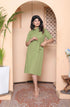Miravan Womens Green Party Dress with Belt