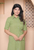 Miravan Womens Green Party Dress with Belt