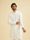 Manyavar Ethereal White Celebration Kurta