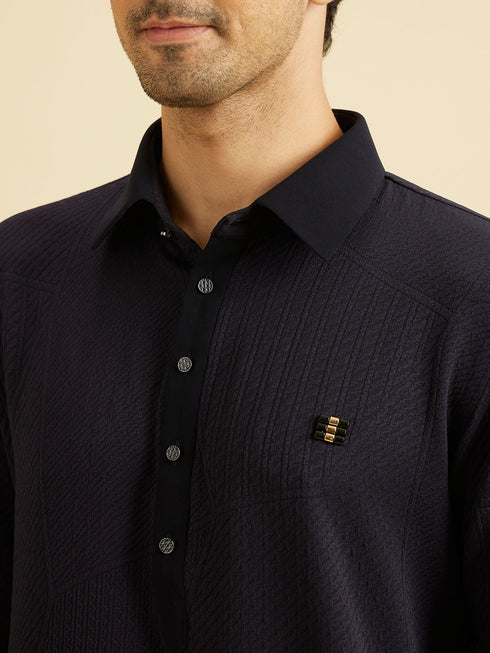 Manyavar Elegant Dark Blue Kurta