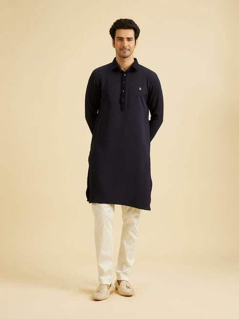Manyavar Elegant Dark Blue Kurta