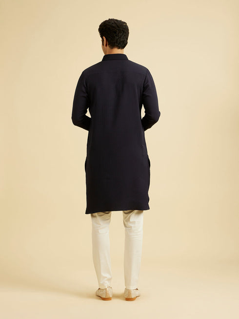 Manyavar Elegant Dark Blue Kurta