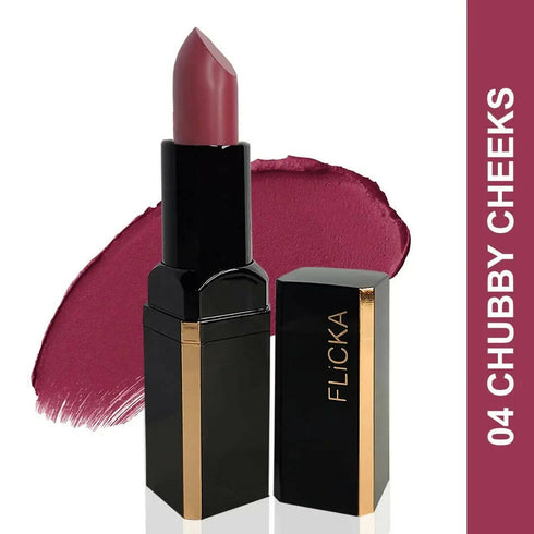 FLiCKA Lip Poetry Matte Lipstick Shade 04 Chubby Cheeks | Pink Mauve